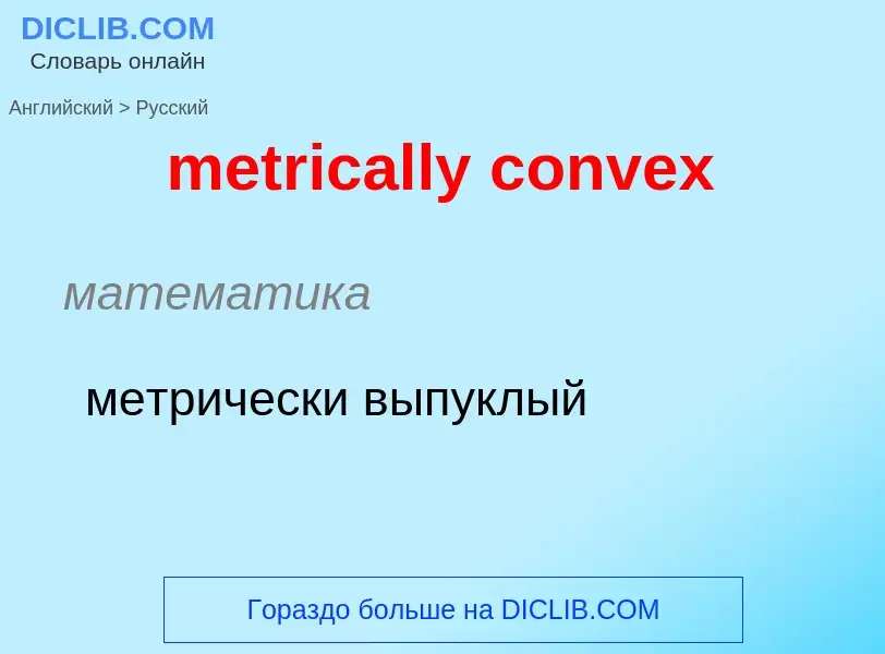 What is the Russian for metrically convex? Translation of &#39metrically convex&#39 to Russian