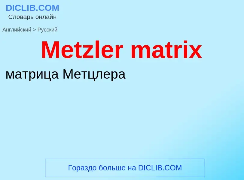 What is the Russian for Metzler matrix? Translation of &#39Metzler matrix&#39 to Russian