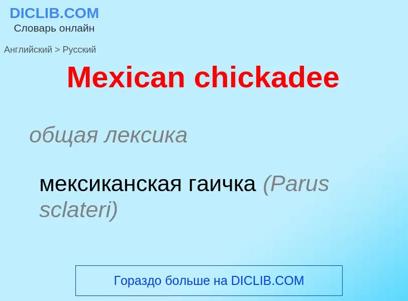 What is the Russian for Mexican chickadee? Translation of &#39Mexican chickadee&#39 to Russian