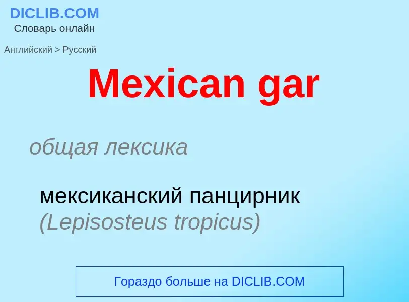 Как переводится Mexican gar на Русский язык