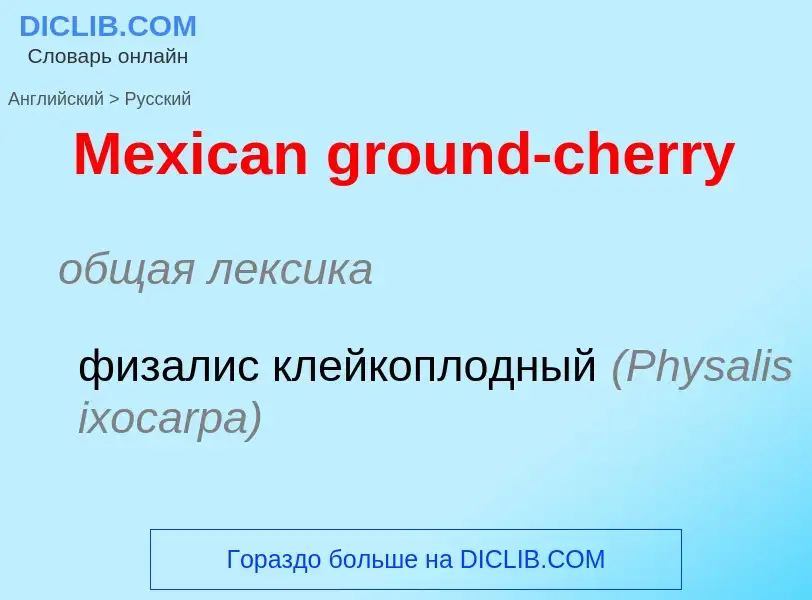 What is the Russian for Mexican ground-cherry? Translation of &#39Mexican ground-cherry&#39 to Russi