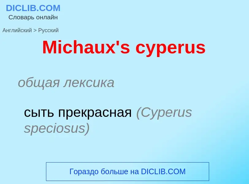 Как переводится Michaux's cyperus на Русский язык