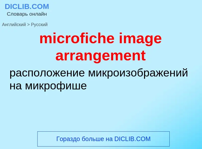 Traduzione di &#39microfiche image arrangement&#39 in Russo