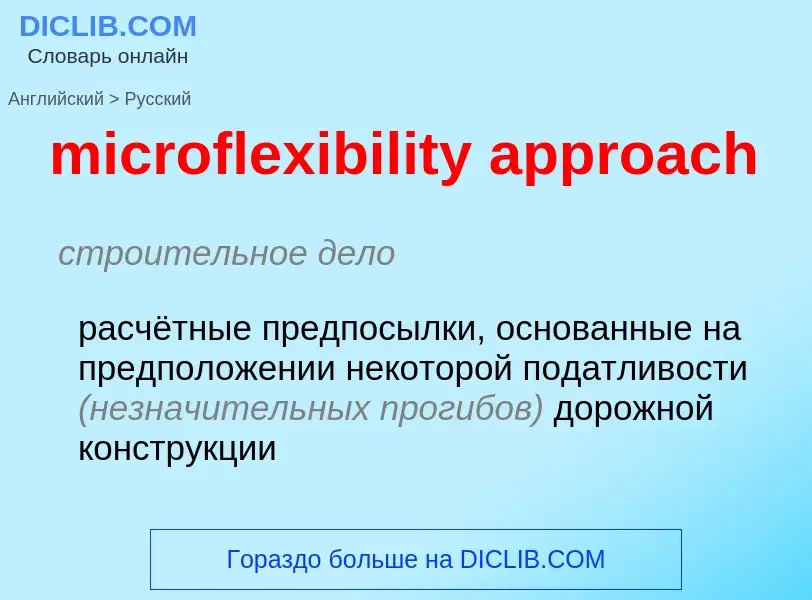 Como se diz microflexibility approach em Russo? Tradução de &#39microflexibility approach&#39 em Rus