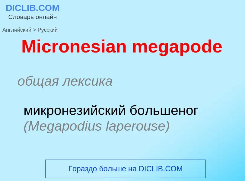 What is the Russian for Micronesian megapode? Translation of &#39Micronesian megapode&#39 to Russian