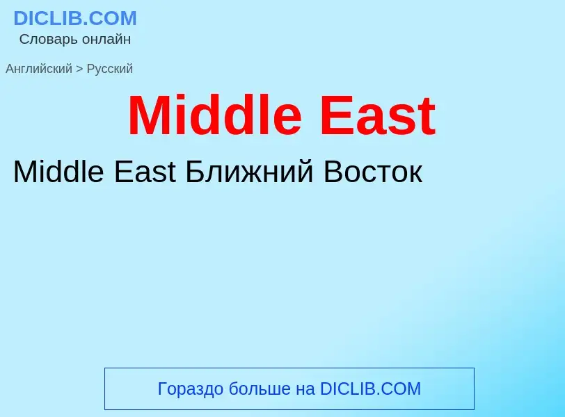 What is the Russian for Middle East? Translation of &#39Middle East&#39 to Russian