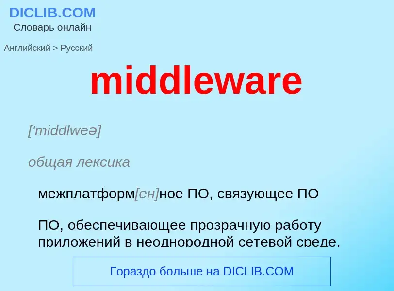 Как переводится middleware на Русский язык