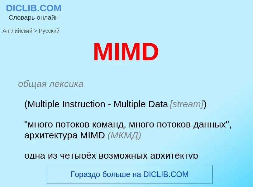 What is the Russian for MIMD? Translation of &#39MIMD&#39 to Russian