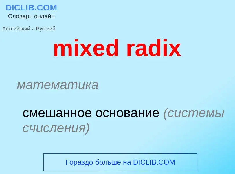 What is the Russian for mixed radix? Translation of &#39mixed radix&#39 to Russian