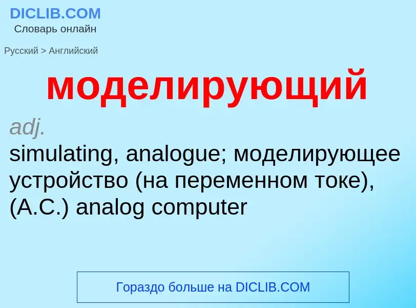 Как переводится моделирующий на Английский язык