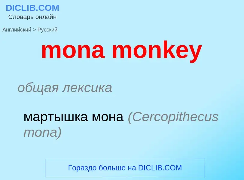 Как переводится mona monkey на Русский язык