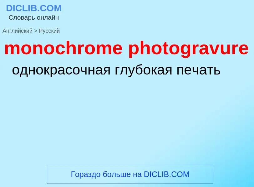 Как переводится monochrome photogravure на Русский язык