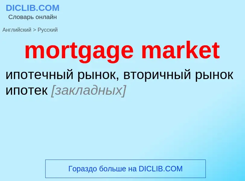 What is the Russian for mortgage market? Translation of &#39mortgage market&#39 to Russian