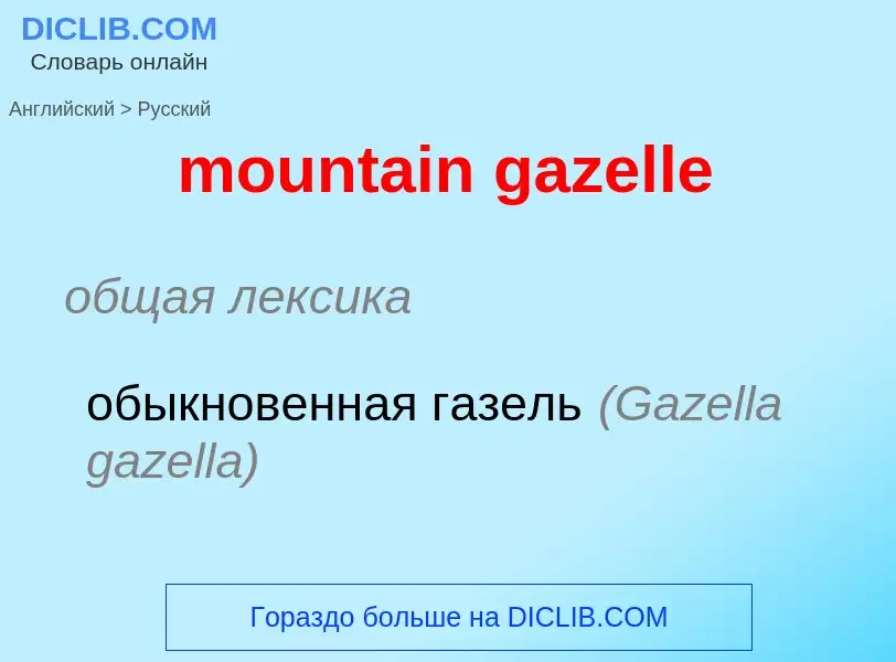 Μετάφραση του &#39mountain gazelle&#39 σε Ρωσικά