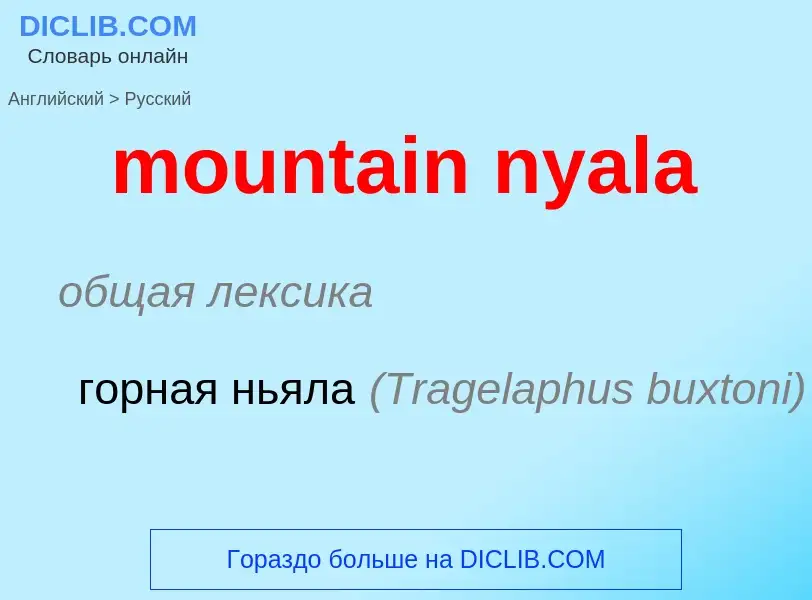 Vertaling van &#39mountain nyala&#39 naar Russisch