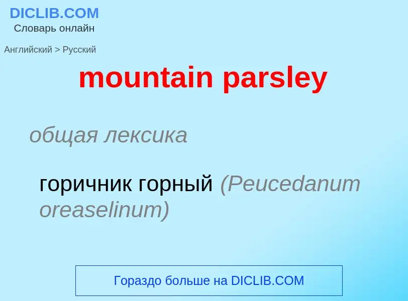 Как переводится mountain parsley на Русский язык