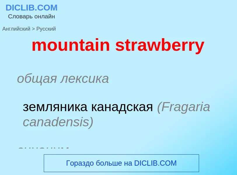 Как переводится mountain strawberry на Русский язык