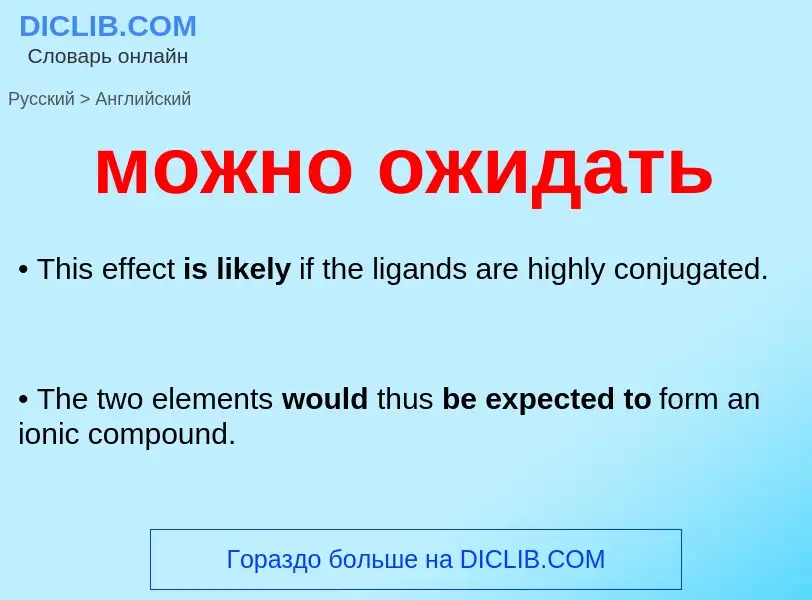 Как переводится можно ожидать на Английский язык