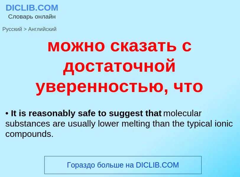 Как переводится можно сказать с достаточной уверенностью, что на Английский язык