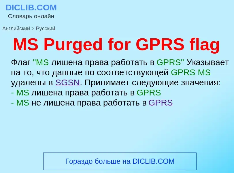 Как переводится MS Purged for GPRS flag на Русский язык