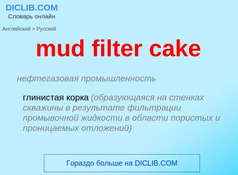 Vertaling van &#39mud filter cake&#39 naar Russisch