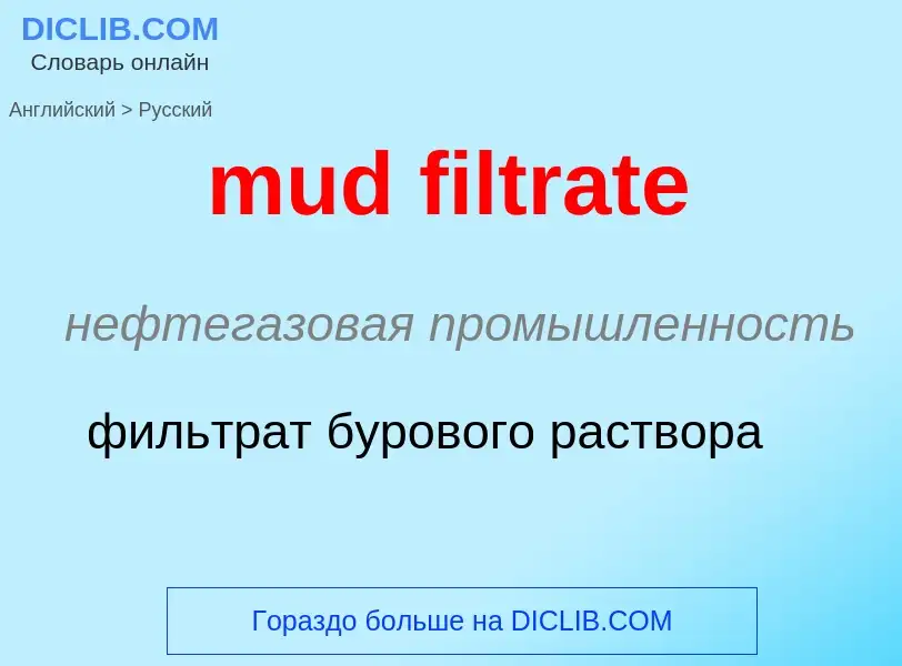 Como se diz mud filtrate em Russo? Tradução de &#39mud filtrate&#39 em Russo