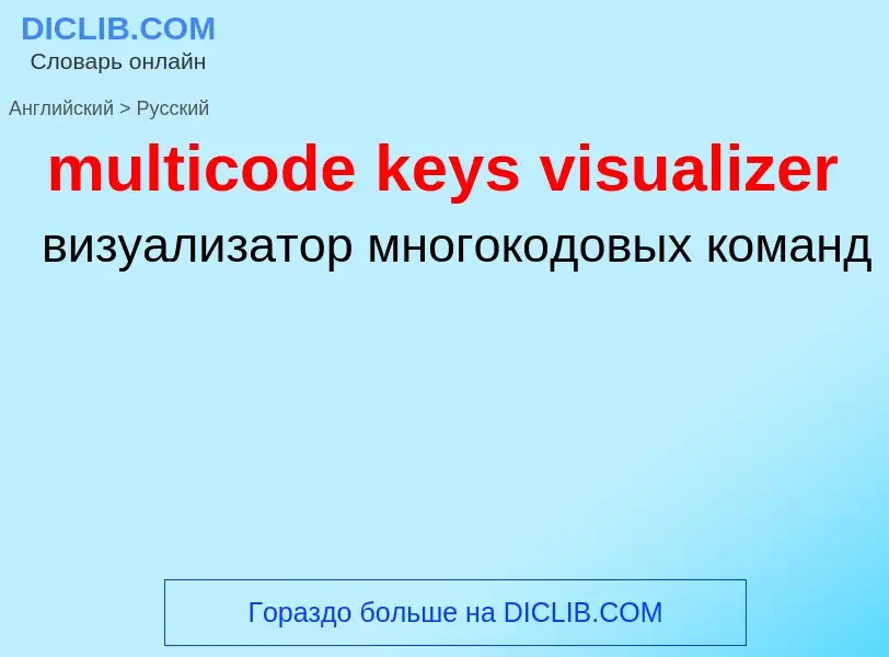 ¿Cómo se dice multicode keys visualizer en Ruso? Traducción de &#39multicode keys visualizer&#39 al 