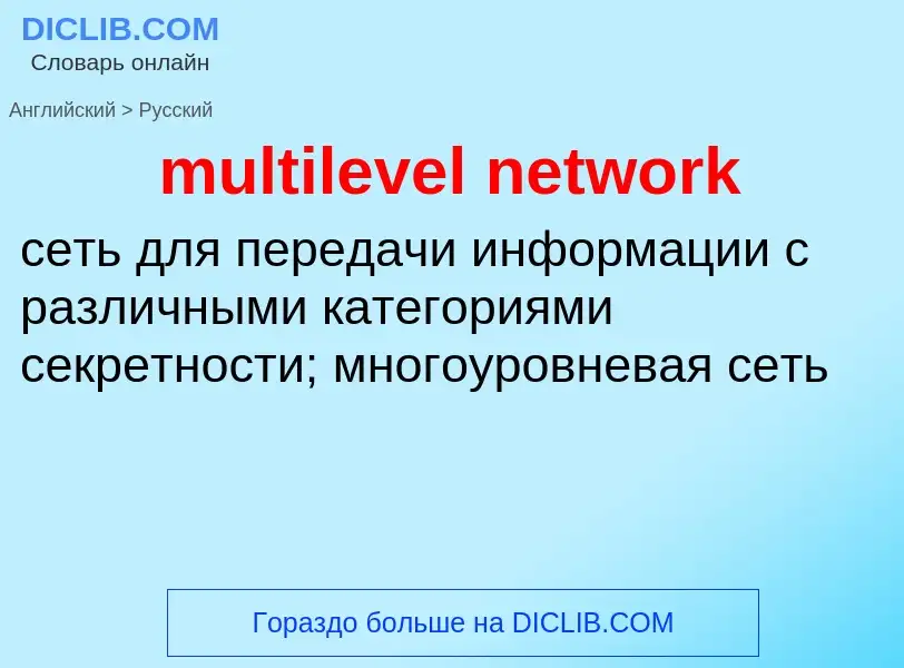 What is the Russian for multilevel network? Translation of &#39multilevel network&#39 to Russian