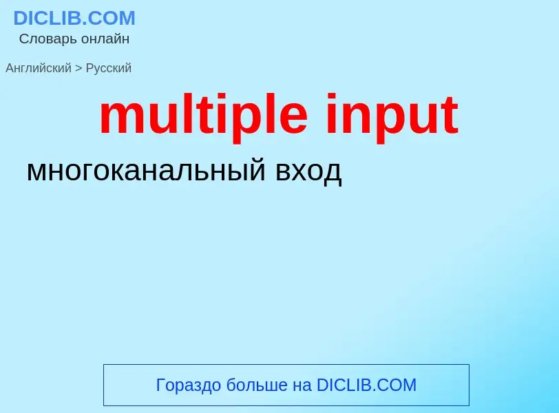 Como se diz multiple input em Russo? Tradução de &#39multiple input&#39 em Russo