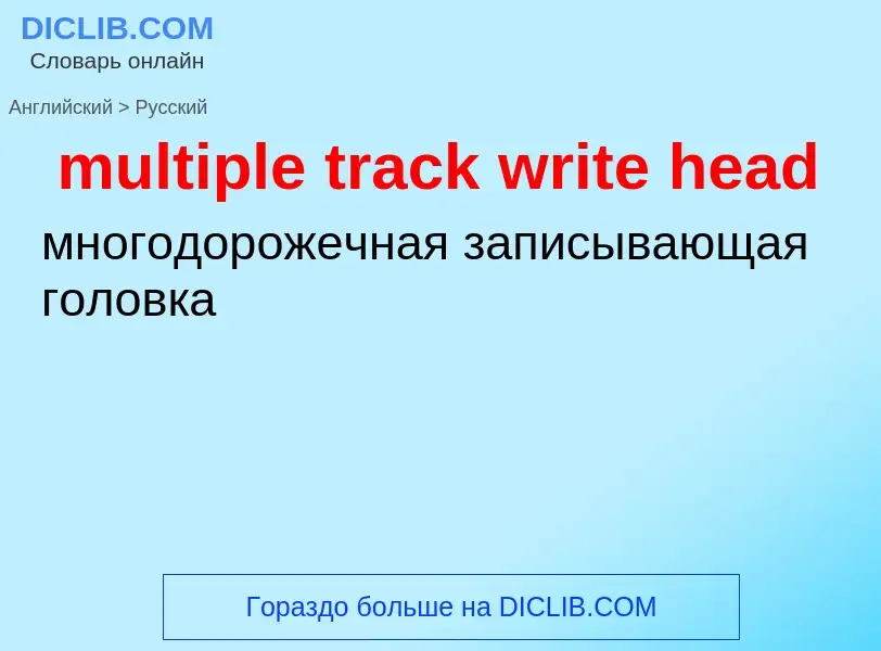 Как переводится multiple track write head на Русский язык