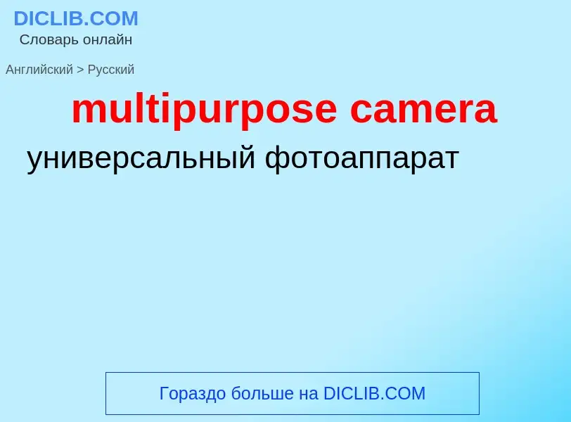 Как переводится multipurpose camera на Русский язык