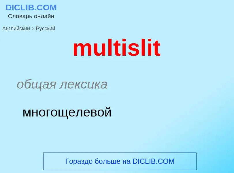 What is the Russian for multislit? Translation of &#39multislit&#39 to Russian