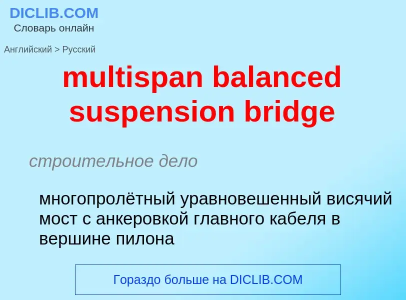 Как переводится multispan balanced suspension bridge на Русский язык