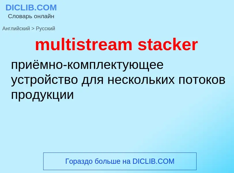 Как переводится multistream stacker на Русский язык