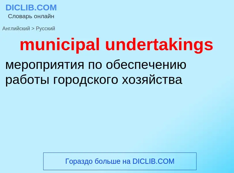 Как переводится municipal undertakings на Русский язык