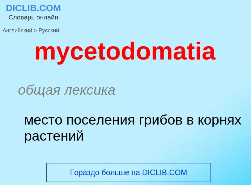 ¿Cómo se dice mycetodomatia en Ruso? Traducción de &#39mycetodomatia&#39 al Ruso