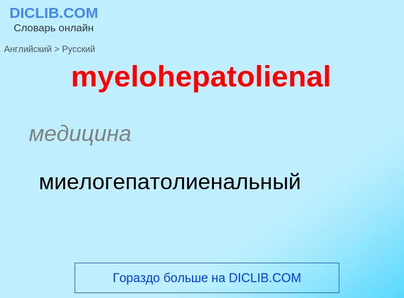 Como se diz myelohepatolienal em Russo? Tradução de &#39myelohepatolienal&#39 em Russo