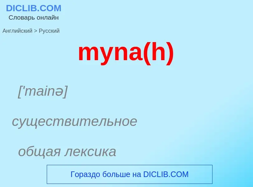 ¿Cómo se dice myna(h) en Ruso? Traducción de &#39myna(h)&#39 al Ruso