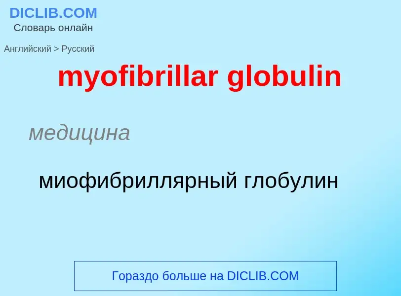 Μετάφραση του &#39myofibrillar globulin&#39 σε Ρωσικά