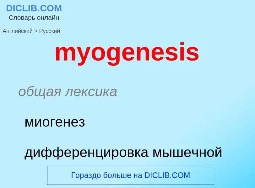 What is the الروسية for myogenesis? Translation of &#39myogenesis&#39 to الروسية