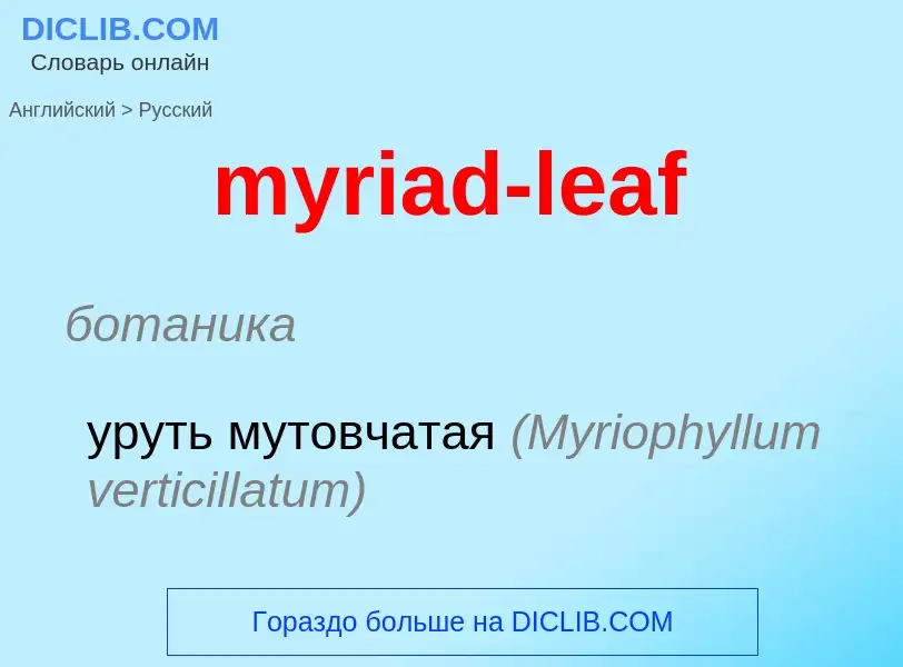 Μετάφραση του &#39myriad-leaf&#39 σε Ρωσικά