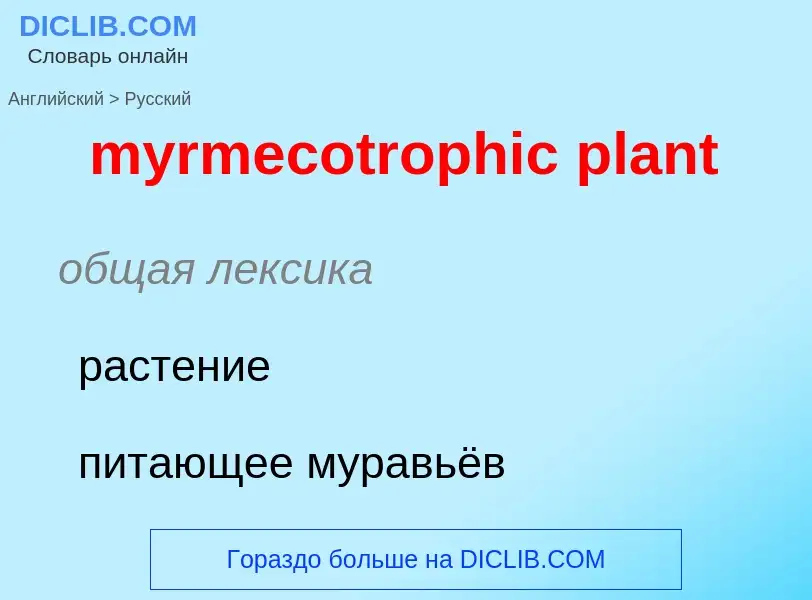 Μετάφραση του &#39myrmecotrophic plant&#39 σε Ρωσικά