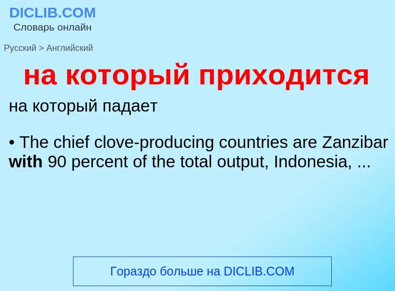 ¿Cómo se dice на который приходится en Inglés? Traducción de &#39на который приходится&#39 al Inglés