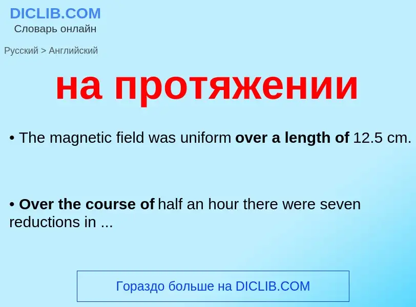 What is the English for на протяжении? Translation of &#39на протяжении&#39 to English