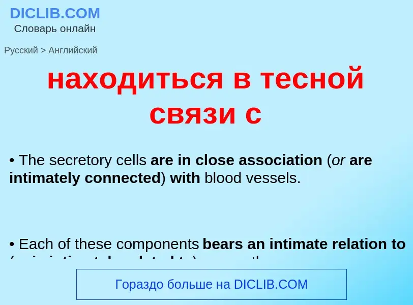 Μετάφραση του &#39находиться в тесной связи с&#39 σε Αγγλικά