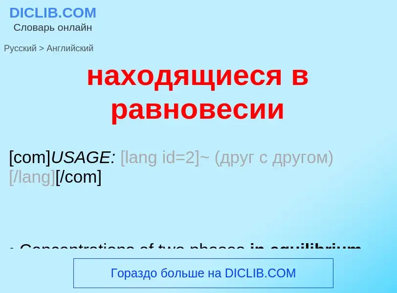 Vertaling van &#39находящиеся в равновесии&#39 naar Engels