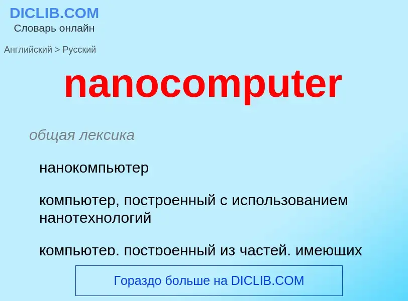 Как переводится nanocomputer на Русский язык