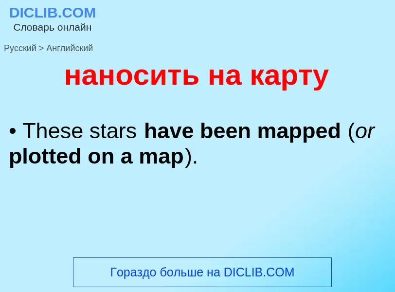 Μετάφραση του &#39наносить на карту&#39 σε Αγγλικά