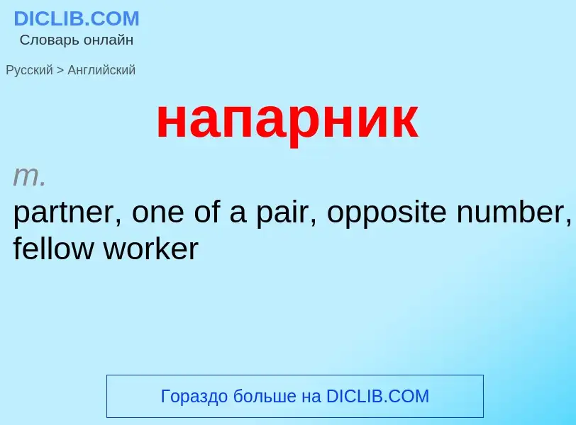 Μετάφραση του &#39напарник&#39 σε Αγγλικά