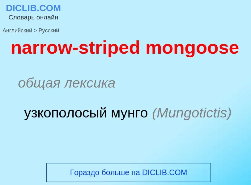 Как переводится narrow-striped mongoose на Русский язык